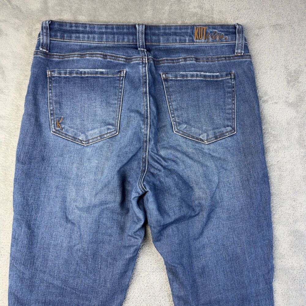 KUT From The Kloth Jeans Womens 10 Blue Carlo Ankle Skinny Distressed Hem Pants - Picture 13 of 14